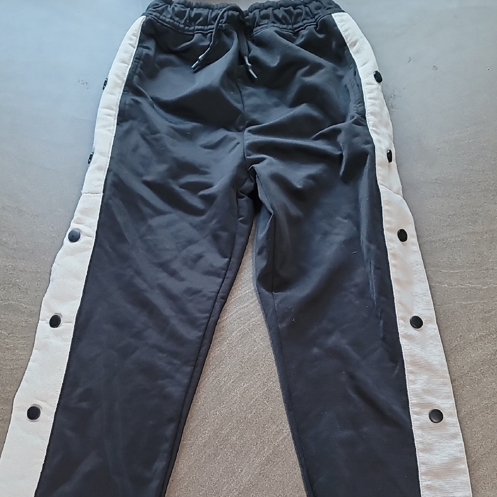 Black and White Joggers with Elastic Waistband